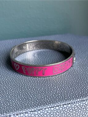 Coach Pink Poppy Enamel Bangle Bracelet